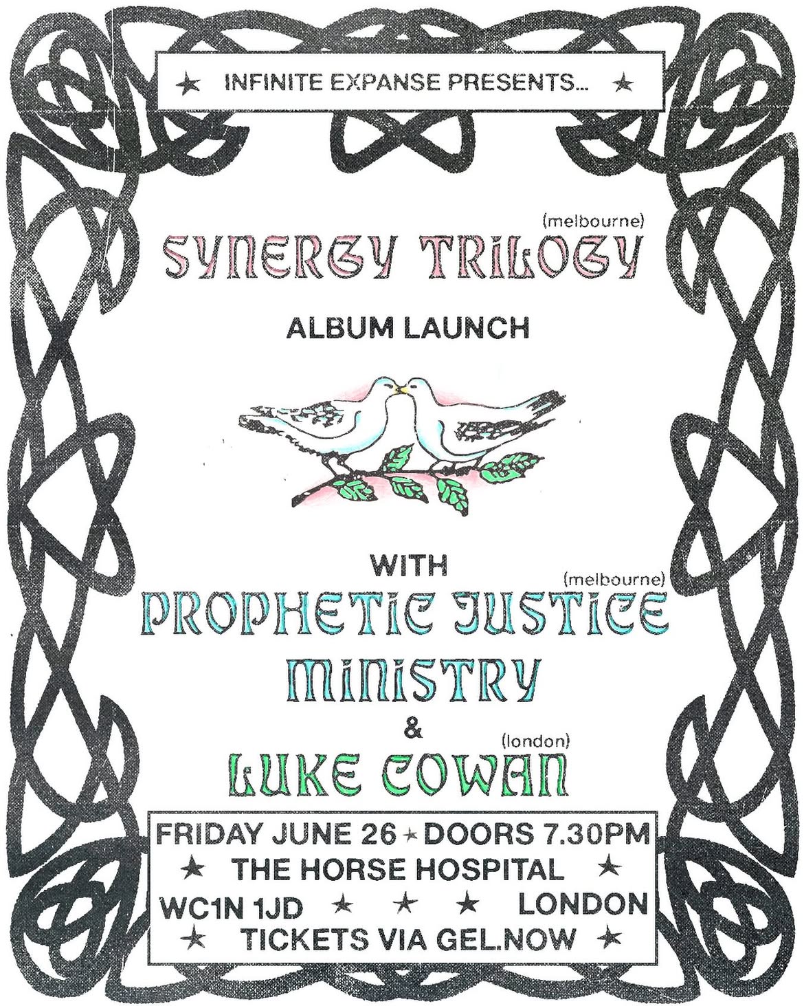 June 2026 - Infinite Expanse Presents: Synergy Trilogy, Prophetic Justice Ministry & Luke Cowan - The Horse Hospital, London